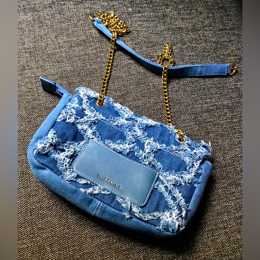 New Missnine Distressed Denim Purse